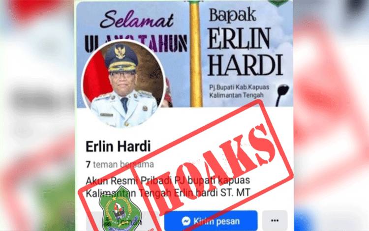 Waspada, Akun FB Mengatasnamakan Pj Bupati Kapuas