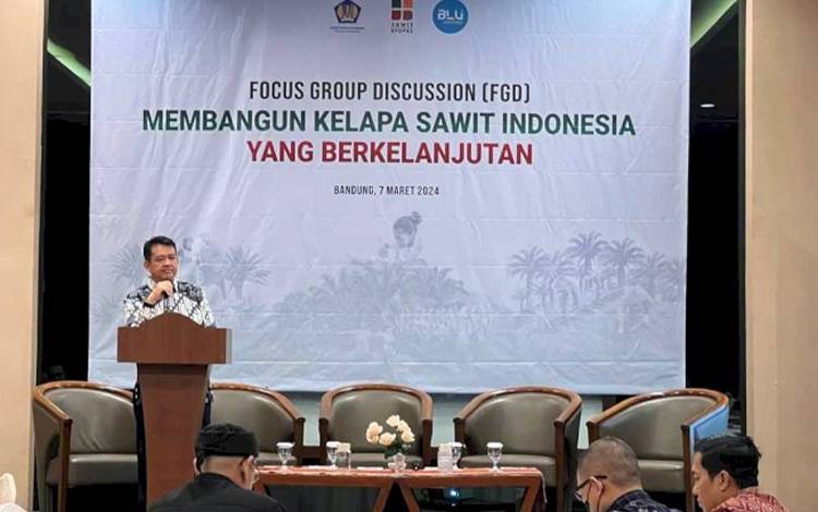 Direktur Perencanaan dan Pengelolaan Dana di Badan Pengelola Dana Perkebunan Kelapa Sawit atau BPDPKS, Kabul Wijayanto dalam FGD pada 7 Maret 2024. (FOTO: Rilis BPDPKS)