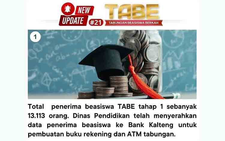 Begini Kabar Terbaru terkait Beasiswa TABE dari Disdik Kalteng