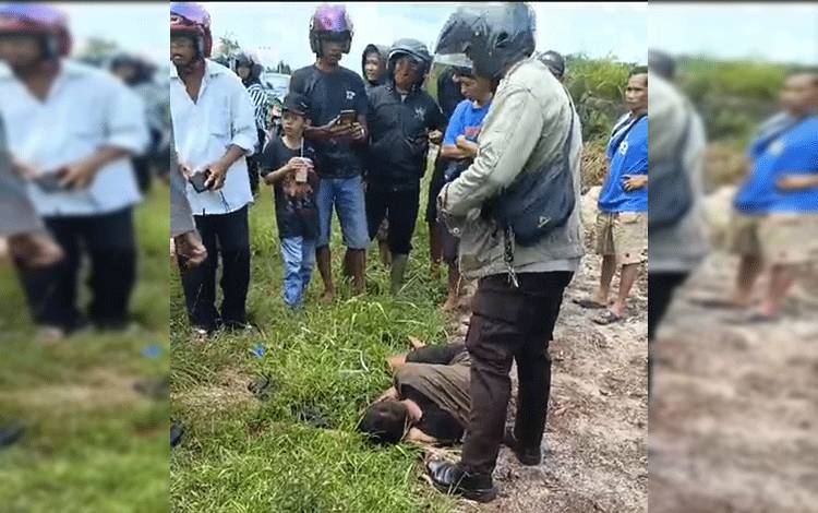 Seorang Ibu Dibegal oleh Pria Menggunakan Senjata Tajam, Pelaku Diamuk Massa di Sampit