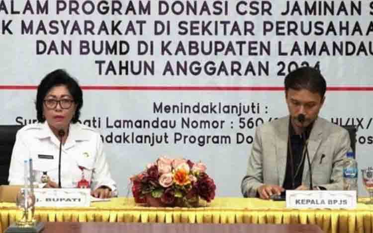 Pemkab Lamandau Jalin Kerja Sama Program Donasi CSR Jaminan Sosial