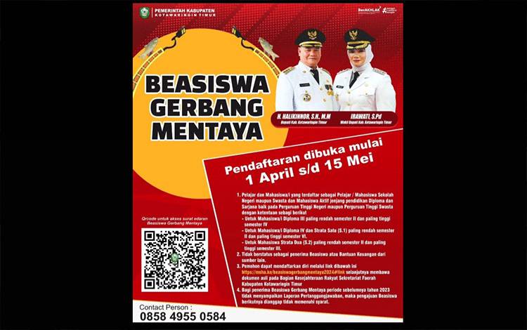 Pemkab Kotim Buka Pendaftaran Beasiswa Gerbang Mentaya