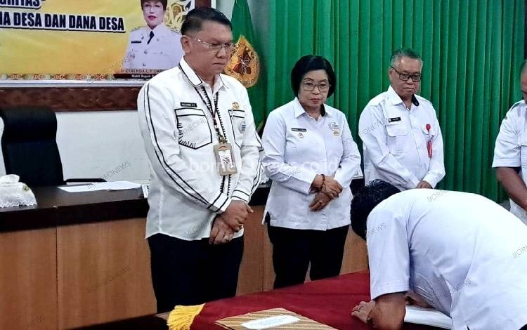 Pemkab Gunung Mas Gelar TTD Pakta Integritas Percepatan Penyakuran DD dan ADD 2024