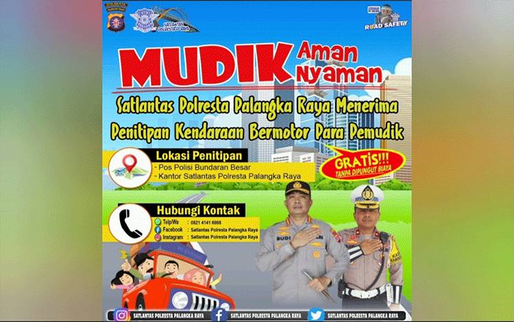 Polresta Palangka Raya Buka Penitipan Kendaraan Gratis Bagi Pemudik