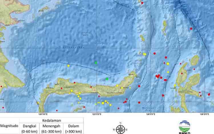 61 Gempa Bumi Tektonik Getarkan Sulut dalam Sepekan
