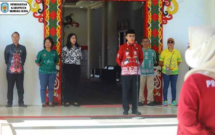 Jelang Cuti Bersama Idulfitri 1445 H, Pj Bupati Murung Roaya Pimpin Apel Gabungan