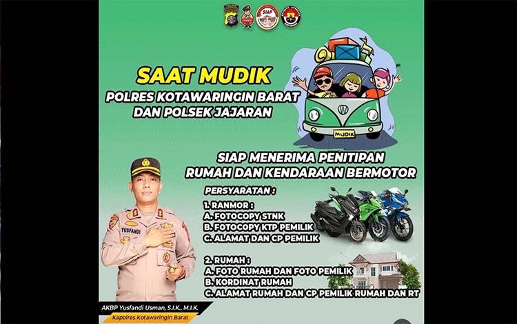 Polres Kobar Buka Layanan Titip Rumah dan Kendaraan untuk Warga Mudik