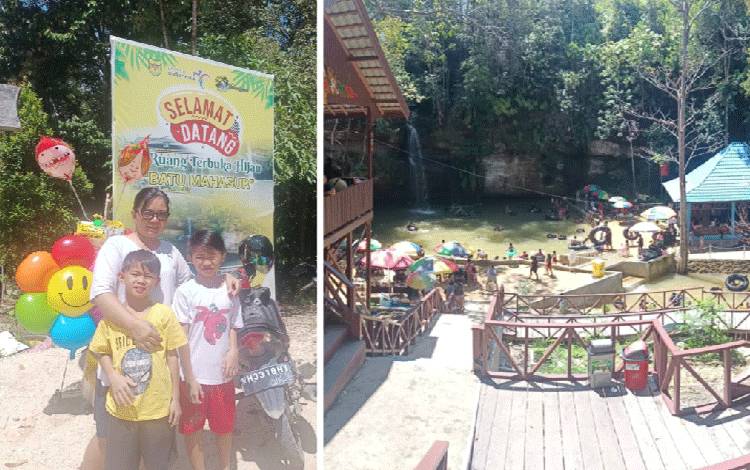 Air Terjun Batu Mahasur Ramai Dikunjungi Warga di Libur Lebaran