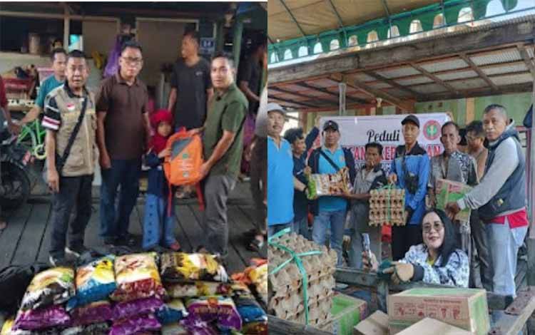 Disdik Kapuas dan PGRI Bataguh Salurkan Bantuan kepada Korban Kebakaran di Pulau Mambulau
