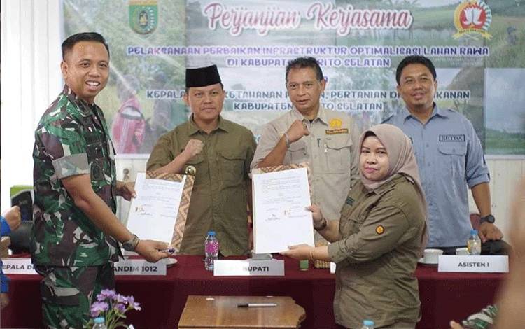 Pemkab Barito Selatan Bersama Kodim 1012 Buntok Sepakati Optimalisasi Lahan Rawa