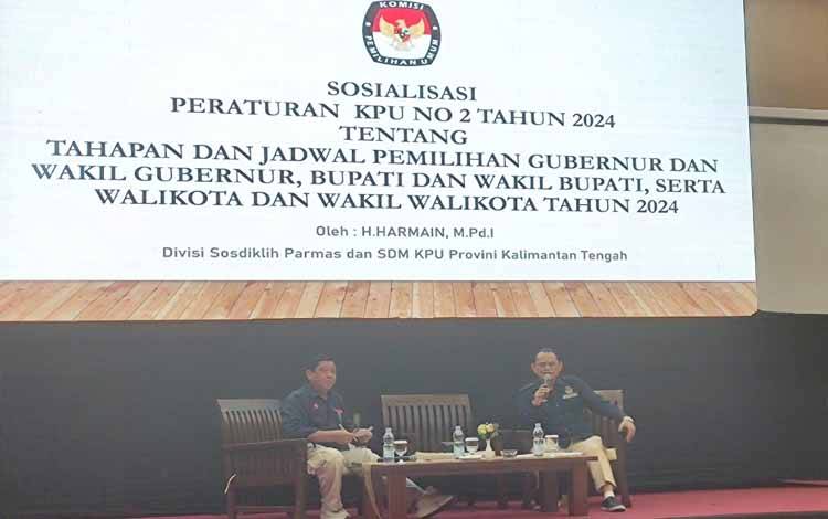 Divisi Sosialisasi, Pendidikan Pemilih, Partisipasi Masyarakat dan SDM KPU Provinsi?Kalteng, Harmain, Selasa, 30 April 2024. (FOTO: HERMAWAN)