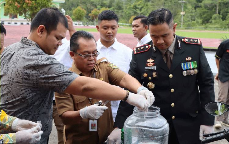 Polres Gunung Mas Musnahkan Narkoba Jenis Sabu