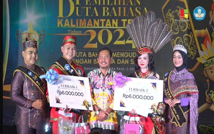 Natasya Faskadhini dan Efrian Kurniawan Dinobatkan sebagai Duta Bahasa Kalteng 2024
