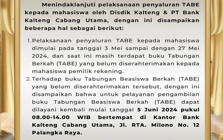 Template pelayanan pengambilan buku tabungan Tabe?