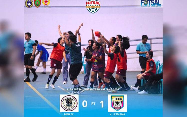 Vasco Lesmana Putri Juara Liga Futsal Nusantara Kalteng
