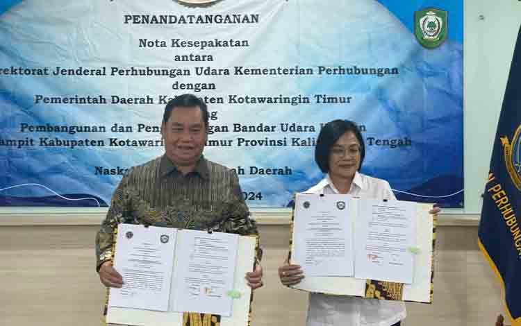 Pemkab Kotim Serahkan Hibah Tanah Pengembangan Bandara H Asan Sampit kepada Kemenhub RI