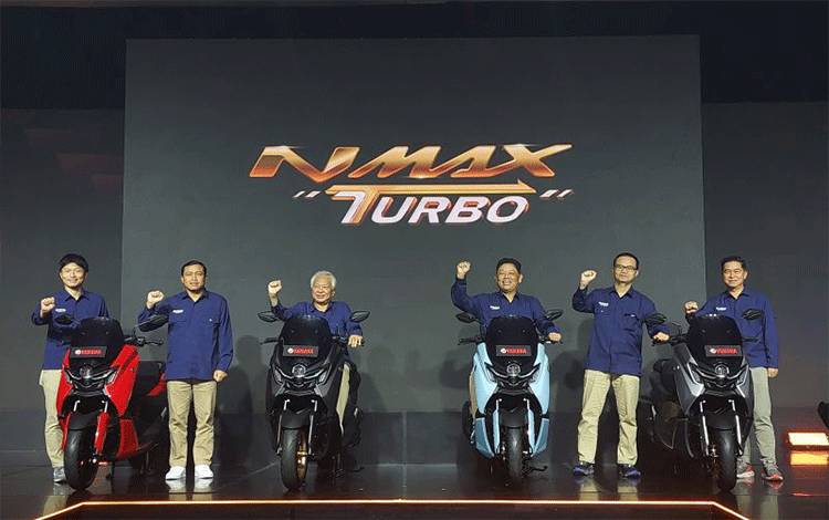 Yamaha NMAX Turbo yang diluncurkan di Jakarta, Rabu (12/6/2024). (ANTARA/Adimas Raditya)