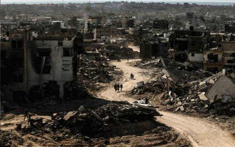 Kondisi infrastruktur yang hancur di Jalur Gaza akibat serangan Israel. ANTARA/Anadolu