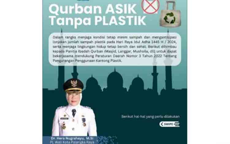 Pemko Palangka Raya Kampanyekan Iduladha Tanpa Kantong Plastik