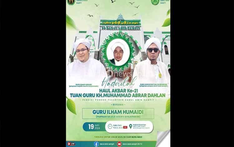 Haul Akbar Pimpinan Ponpes Darul Amin akan Diisi Tausiyah Tuan Guru Ilham Humaidi