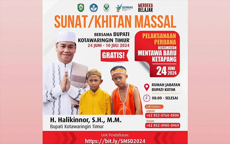 Pemkab Kotim Gelar Sunat Massal Gratis, Ayo Segera Daftar Online di Sini