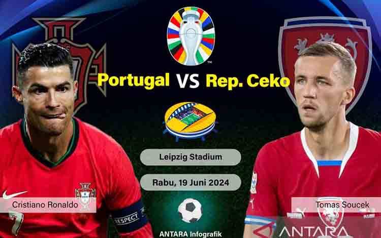Pertandingan grup F piala eropa 2024 Portugal Vs Rep.Ceko. (ANTARA/Dasri/Nurul)