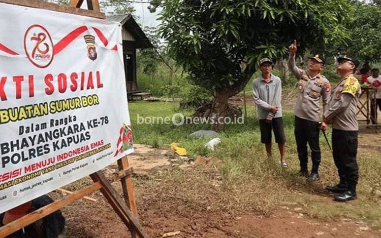 Sambut Hari Bhayangkara, Polres Kapuas Bangun Sumur Bor untuk Warga