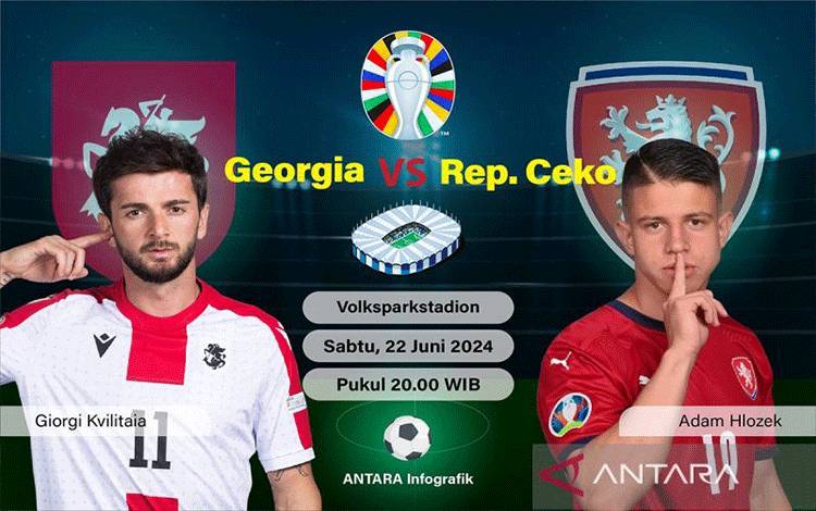 Pertandingan grup Fpiala eropa 2024 Georgia vs Rep. Ceko (ANTARA/Dasri/Nurul/Perdinan)