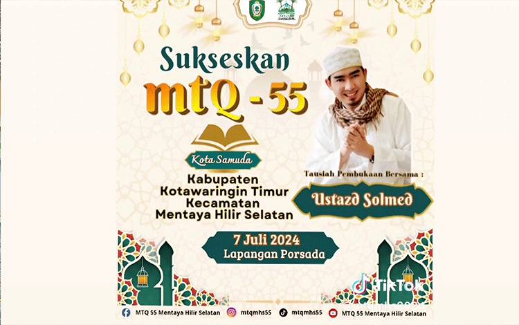 Ustad Solmed Akan Isi Tausiyah MTQ ke-55 Tingkat Kabupaten Kotim