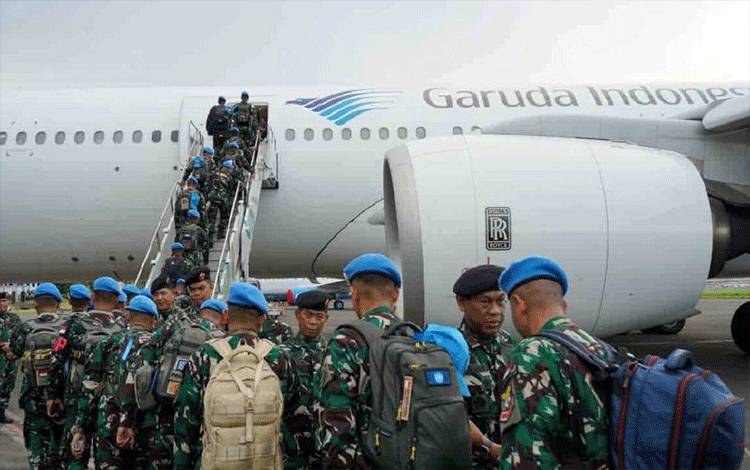 Garuda Indonesia-TNI Kerja Sama Terbangkan Pasukan Perdamaian Dunia