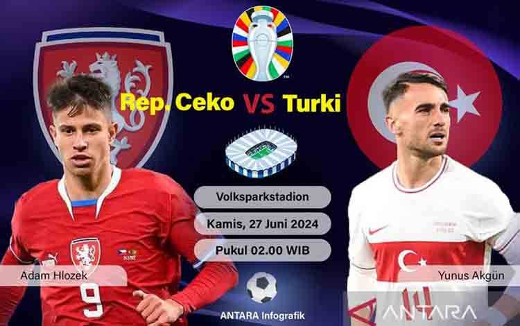 Pertandingan grup F piala eropa 2024 Rep. Ceko vs Turki. (ANTARA/Dasri/Nurul)