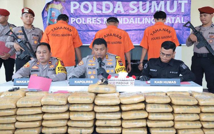 Polisi Tangkap Tiga Kurir 110 Kilogram Ganja