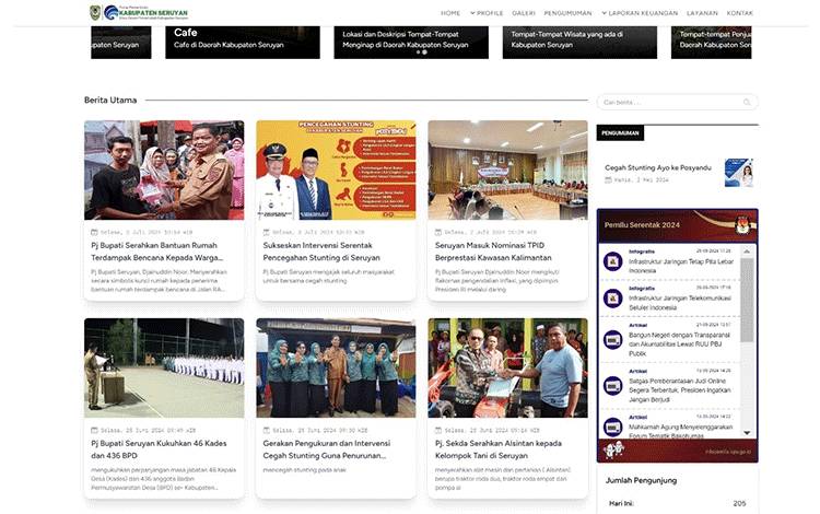Jumlah Kunjungan di Portal Resmi Pemkab Seruyan Meningkat