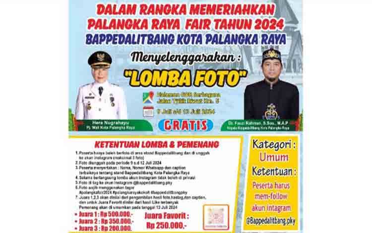 Bappedalitbang Gelar Lomba Foto Stand Meriahkan Palangka Raya Fair 2024