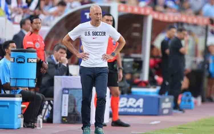Pelatih Timnas Sepakbola Amerika Serikat Gregg Berhalter dipecat imbas kegagalan tim di ajang Copa America 2024. ANTARA/AFP/MICHAEL REAVES
