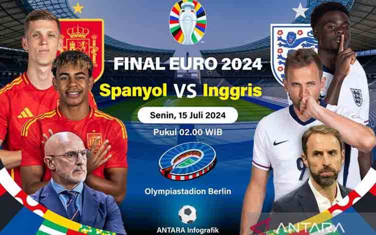 Final Piala Eropa 2024, Spanyol vs Inggris. (ANTARA/Dasri)