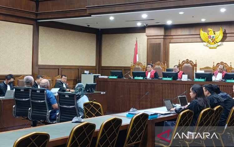 Sidang pemeriksaan saksi terkait kasus dugaan korupsi penanganan perkara Mahkamah Agung di Pengadilan Tindak Pidana Korupsi (Tipikor) Jakarta, Kamis (18/7/2024). (ANTARA/Agatha Olivia Victoria)