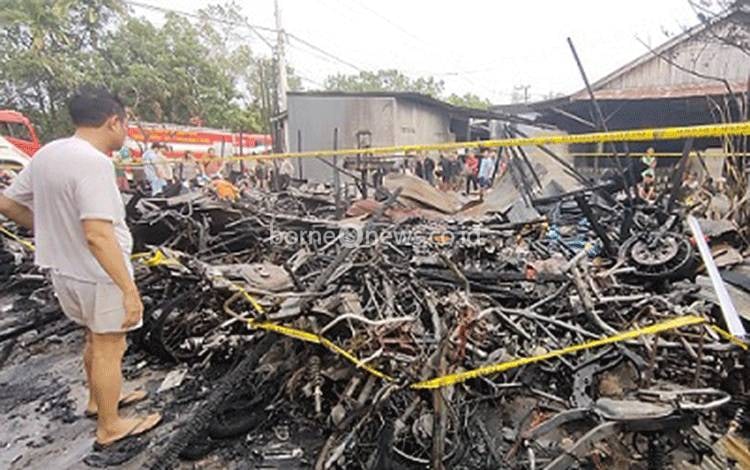 Kebakaran Bengkel di Palangka Ikut Hanguskan 20 Unit Motor