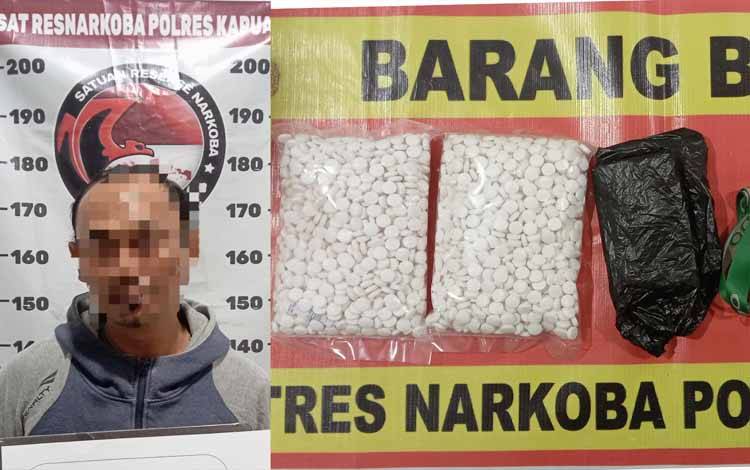 Bawa Ribuan Butir Obat Terlarang, Pria Asal Banjarmasin Ditangkap di Kapuas