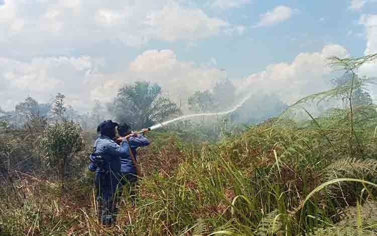 Kebakaran Hutan dan Lahan Terjadi Dekat Permukiman Warga di Sampit