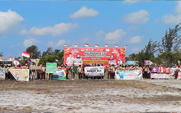 Apel pembukaan kemah bakti Eksekusi, Legislatif dan Yudikatif di Bumi Perkemahan Ujung Pandaran, Sabtu, 27 Juli 2024. (FOTO: DEWIP)