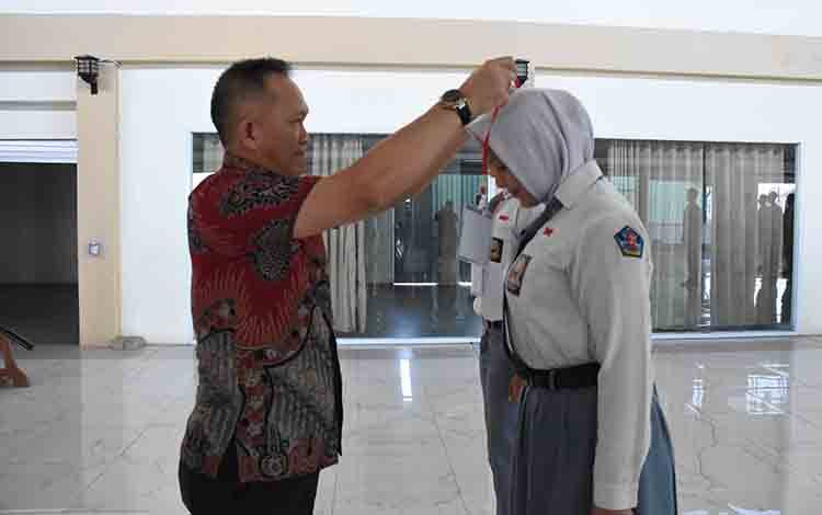 Sekda Kapuas, Septedy saat pembukaan Pusdiklat Calon Paskibraka tingkat Kabupaten Kapuas tahun 2024. (FOTO: IST)