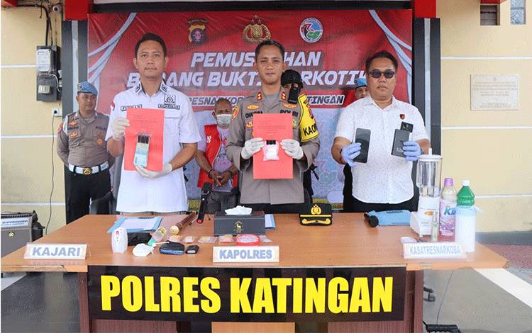 Polres Katingan Musnahkan 37 Gram Sabu