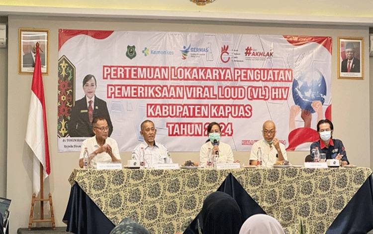 Suasana saat kegiatan pertemuan lokakarya penguatan pemeriksaan Viral Load HIV tahun 2024 di Kapuas. (FOTO: IST)