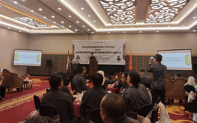 Bawaslu Kalteng Sosialisasi Pengawasan Pemilu Partisipatif dan Launching Indeks Kerawanan Pemilihan Serentak 2024