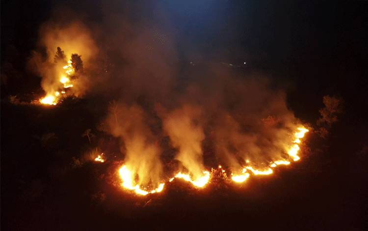 Karhutla di Jalan Lingkar Utara Sampit diduga Sengaja Dibakar