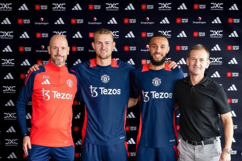 Manchester United resmi mendatangkan Matthijs de Ligt dan Noussair Mazraoui dari Bayern Muenchen pada Rabu (14/8/2024). ANTARA/HO-Manutd