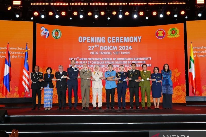 Pertemuan Direktur Jenderal Imigrasi ASEAN dan Kepala Divisi Urusan Konsuler Kementerian Luar Negeri (DGICM) Ke-27 di Nha Trang, Vietnam, Rabu (14/8/2024). (ANTARA/HO-Ditjen Imigrasi Kemenkumham)