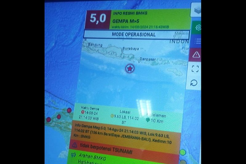 Gempa Bali Magnitudo 5,0, Warga Jember Rasakan Guncangan Kuat
