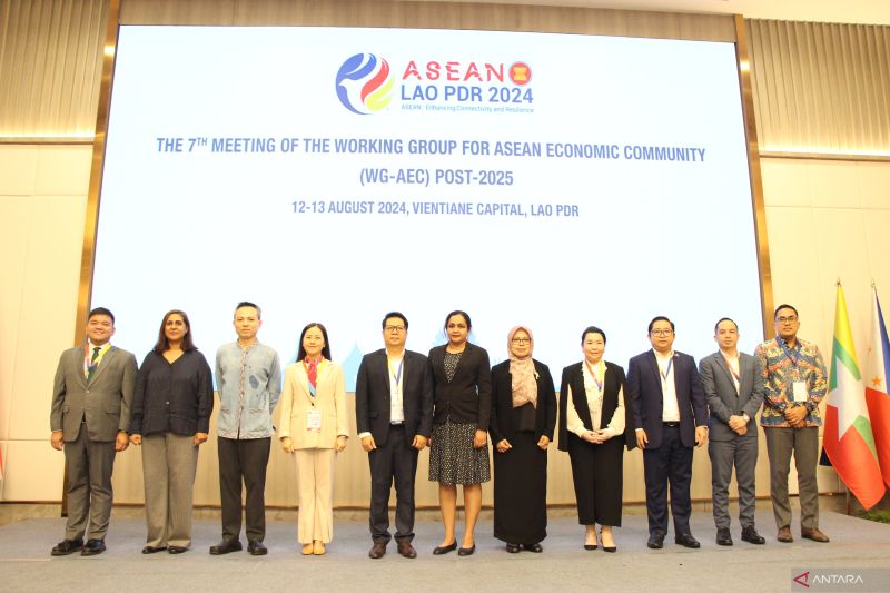Pertemuan Pejabat Tinggi Bidang Integrasi Ekonomi ASEAN di Vientiane, Laos, Rabu (14/8/2024). ANTARA/HO-Kementerian Koordinator Bidang Perekonomian